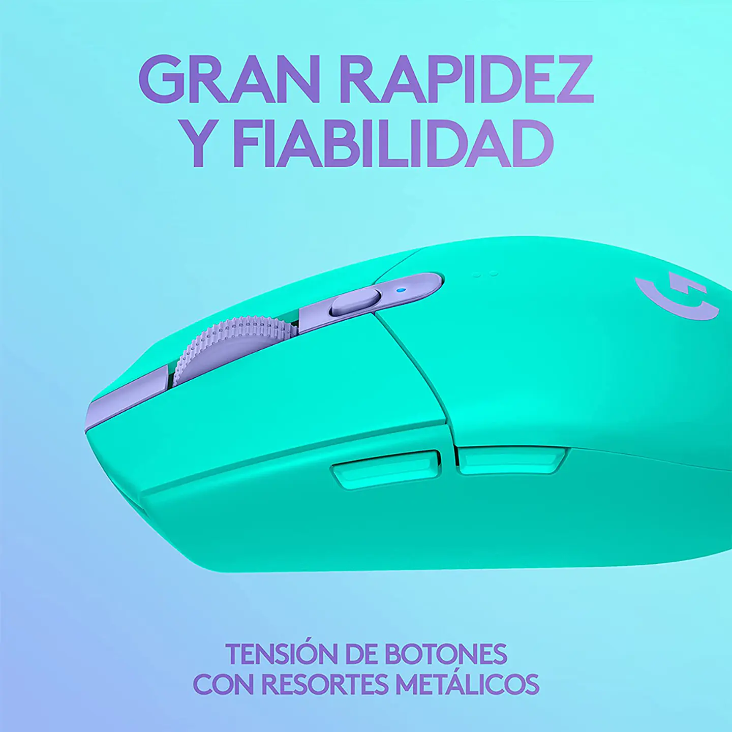 Mouse Gamer Inalámbrico Logitech G305 (1ms, 12.000DPI, 6 botones) - Menta 7