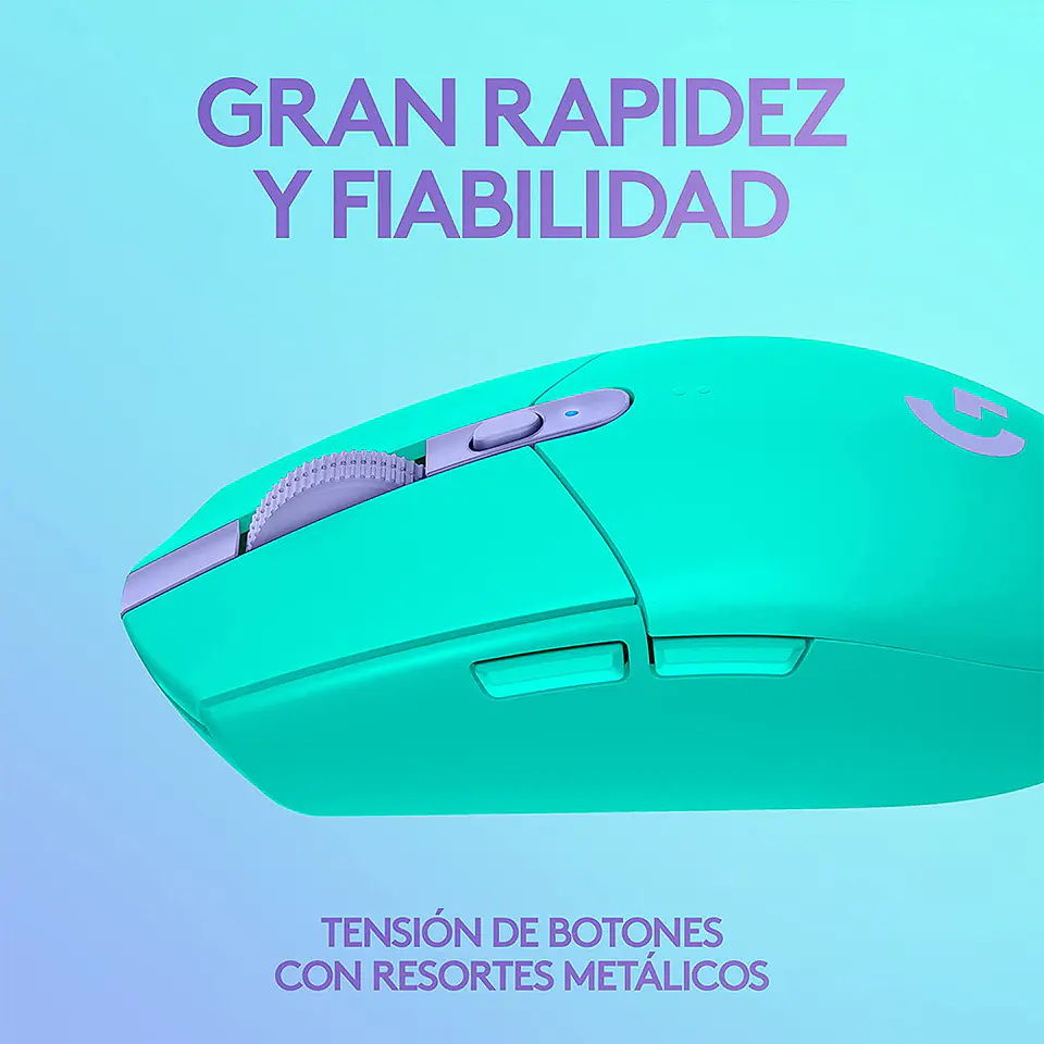 Mouse Gamer Inalámbrico Logitech G305 (1ms, 12.000DPI, 6 botones) - Menta 7