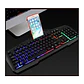 Teclado Gamer Metálico Retroiluminado Rgb, Soporte Celular - Miniatura 2