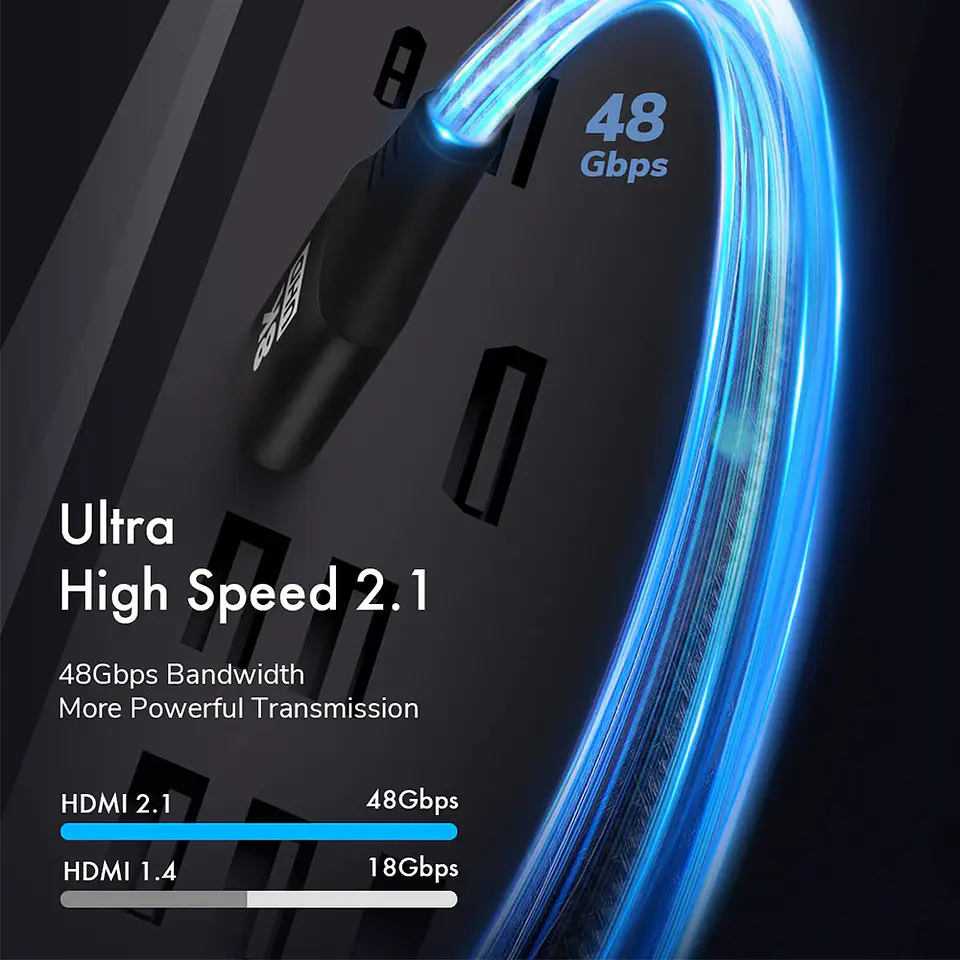 Cable Hdmi 8k 60hz/48gbps V2.1 De 1.5mts. Aleación De Zinc 2