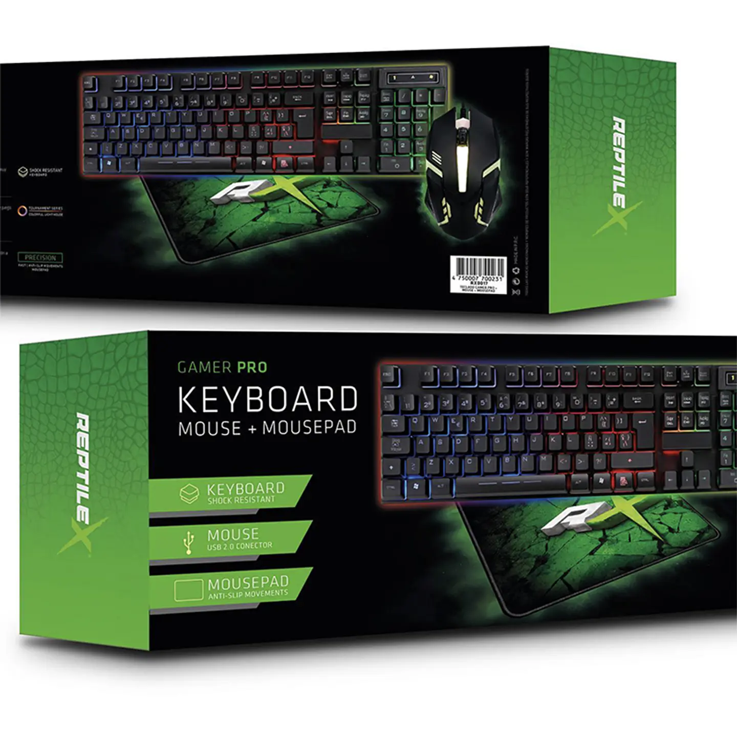 Kit Gamer 3 En 1 Teclado, Mouse Y Pad Mouse Reptilex Rx0017 2