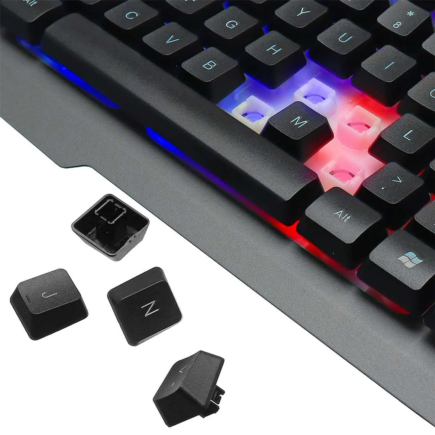 Teclado Gamer Metálico Retroiluminado Rgb, Soporte Celular 3