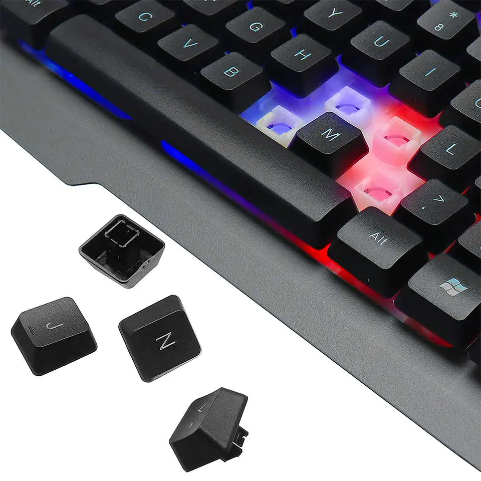 Teclado Gamer Metálico Retroiluminado Rgb, Soporte Celular 3