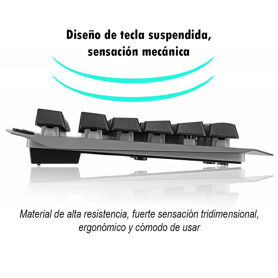 Teclado Gamer Metálico Retroiluminado Rgb, Soporte Celular 4