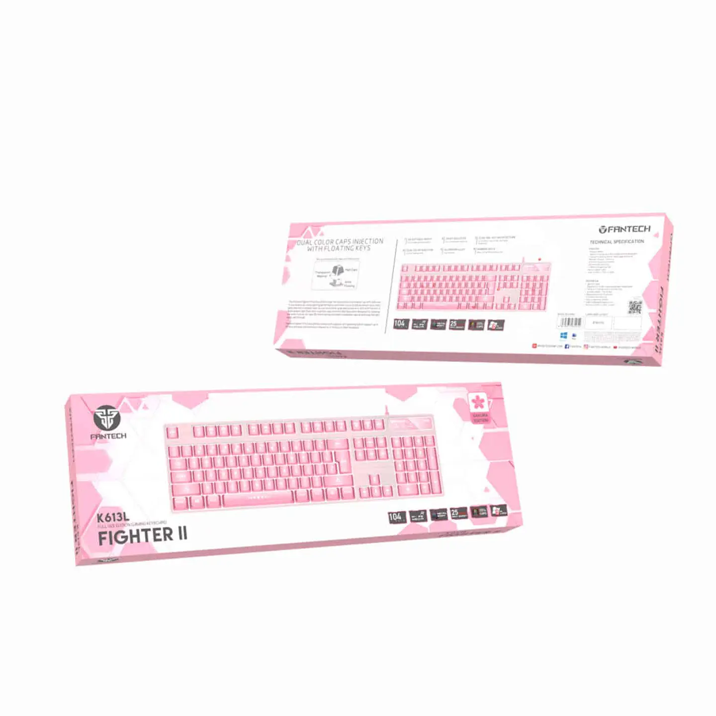 Teclado gamer Fantech Fighter II - K613L - Sakura Edition 6