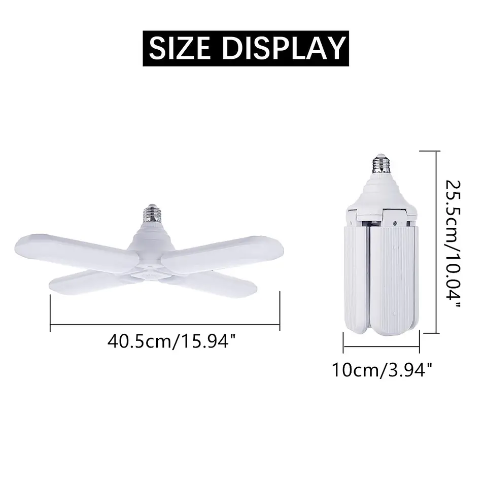 Ampolleta Industrial Led Luz Potente 60w 4 Aspas - Bombilla 6500K, E27 4