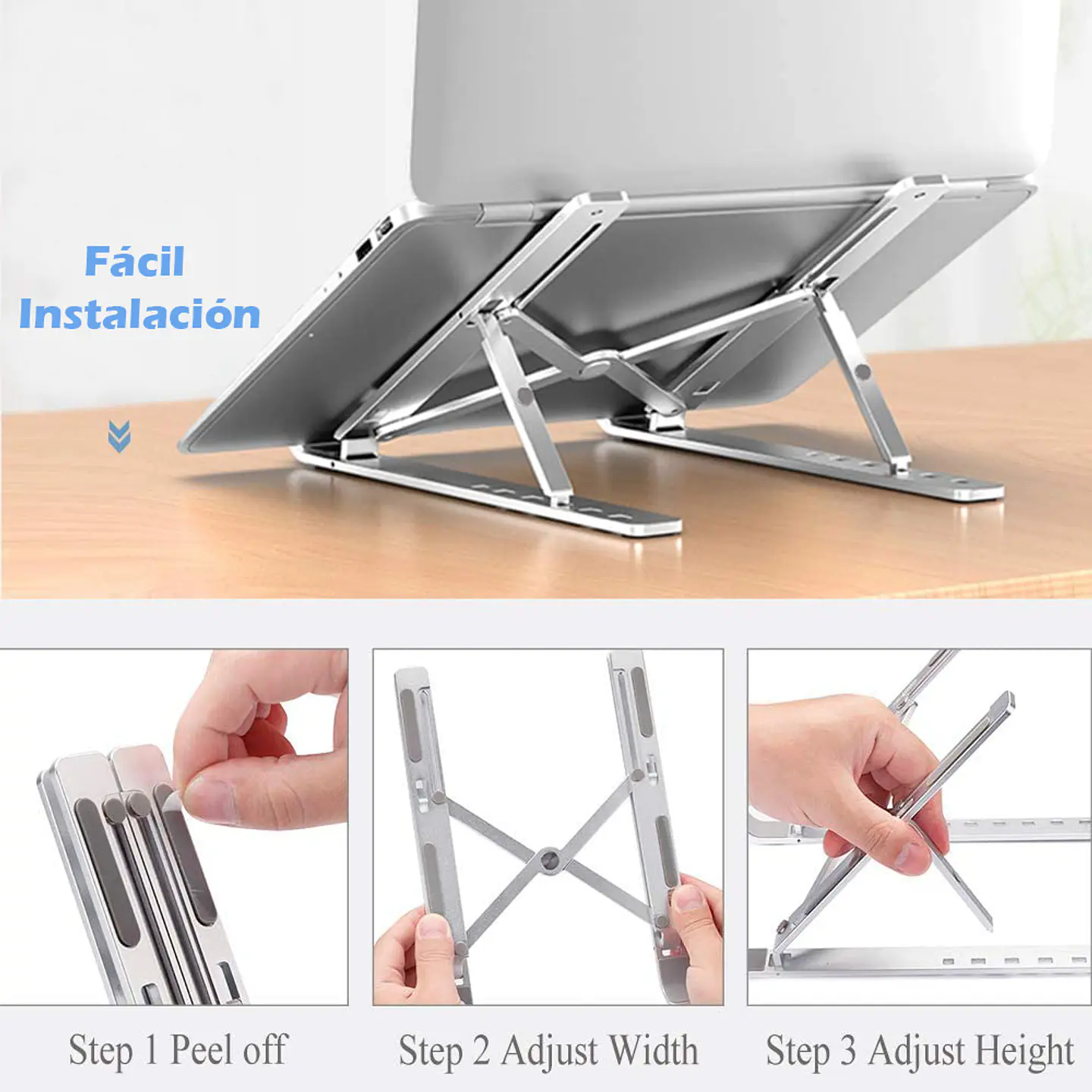 Soporte Plegable de Aluminio para Notebook, Macbook - Aluminio 5