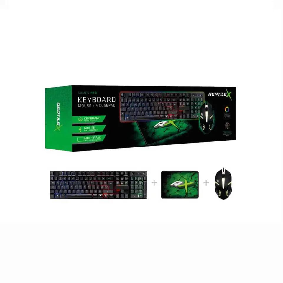 Kit Gamer 3 En 1 Teclado, Mouse Y Pad Mouse Reptilex Rx0017 8