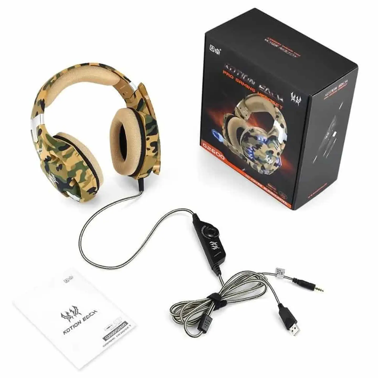 Audifonos Gamer Kotion Each G2600 Diseño Militar 5