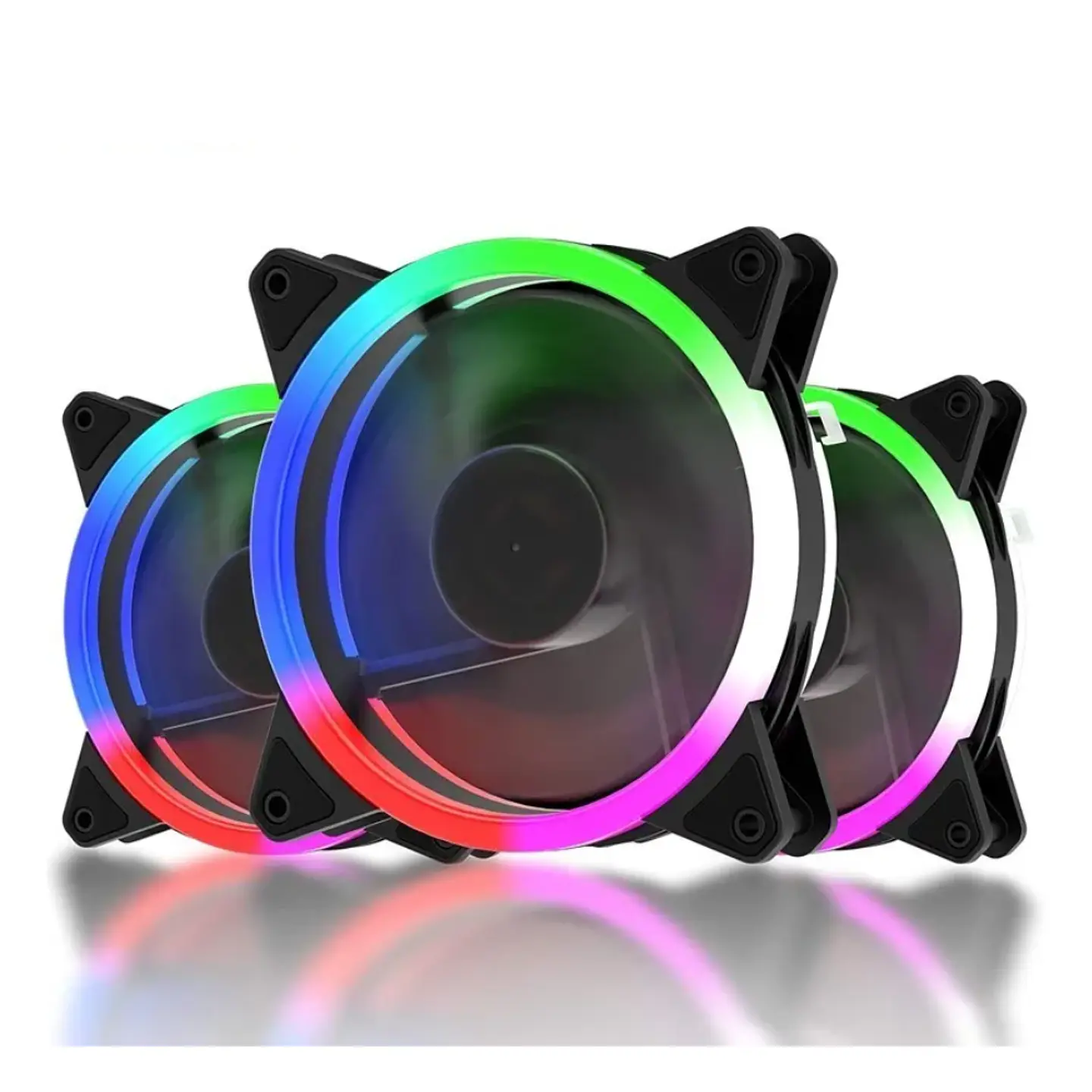 Kit 3 Ventiladores Fan RGB para Gabinete, PC - 120cm 1