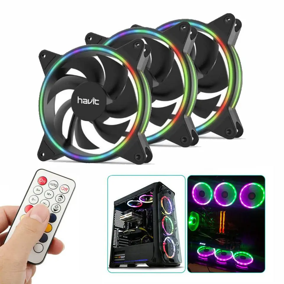 Pack 3 Ventiladores RGB Gamenote F2092 + Circuito+ control - para PC 1