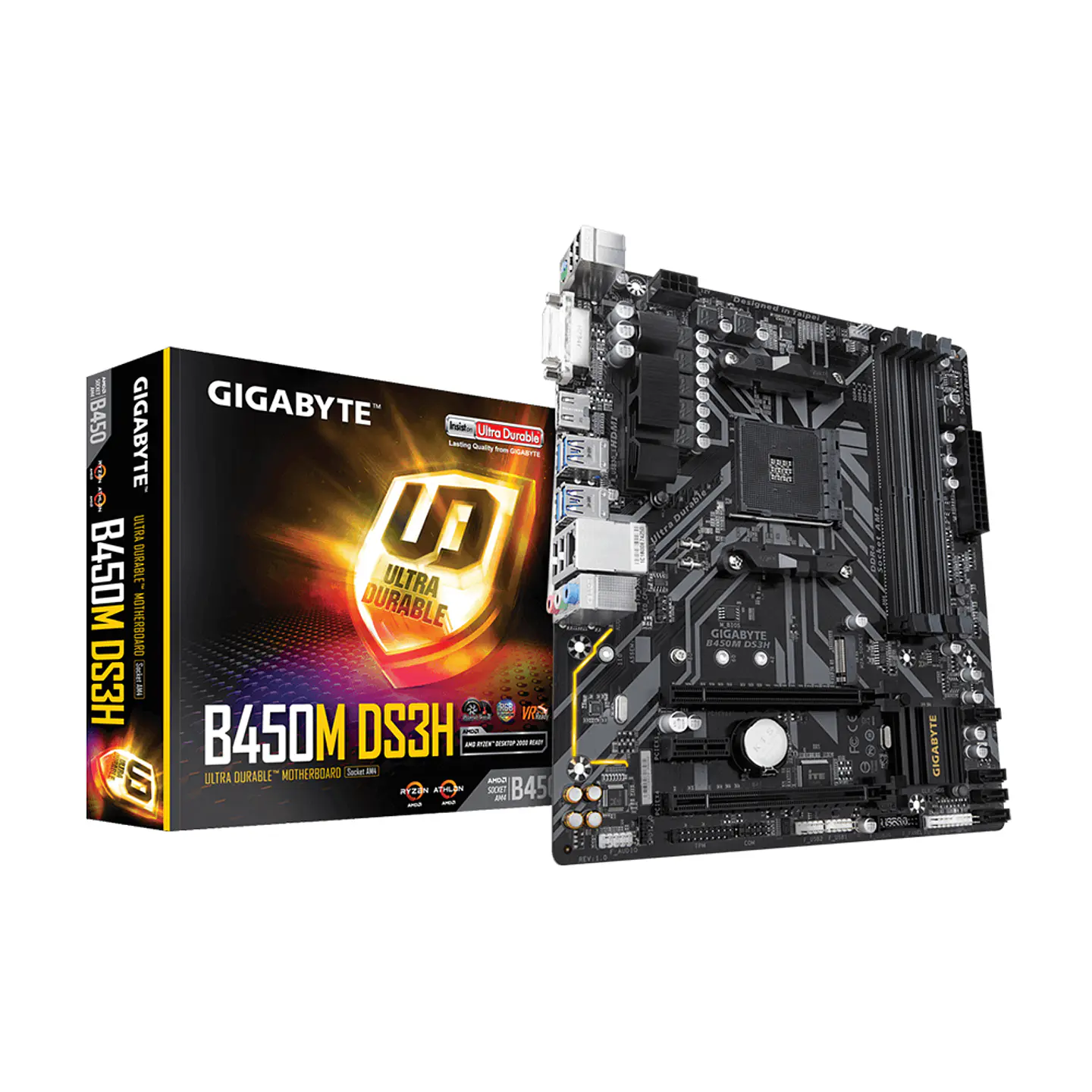 Placa Madre Gigabyte B450M DS3H (Micro ATX, AM4, DDR4) - AMD Ryzen 1
