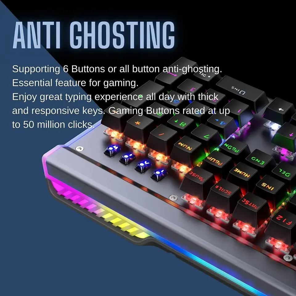 Teclado gamer mecánico HP - RGB GK520, black switch 5