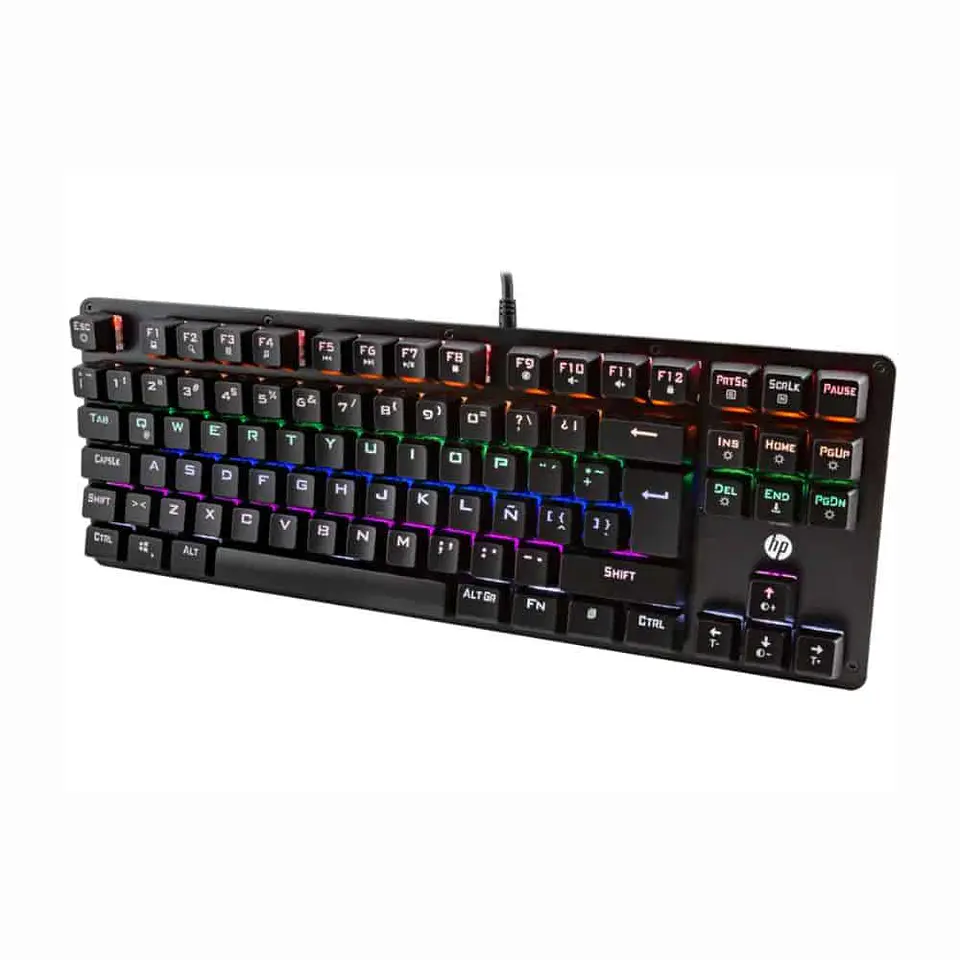 Teclado gamer mecánico HP, RGB, GK200 1