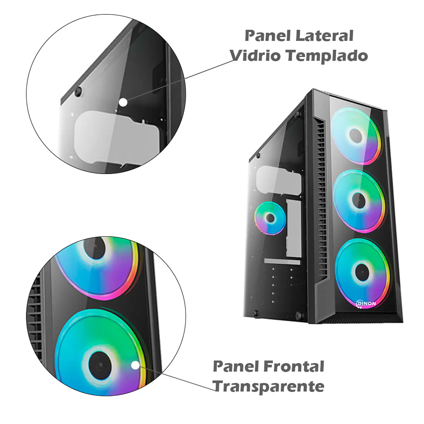 Gabinete Gamer ATX - Vidrio Templado SIN COOLER 2
