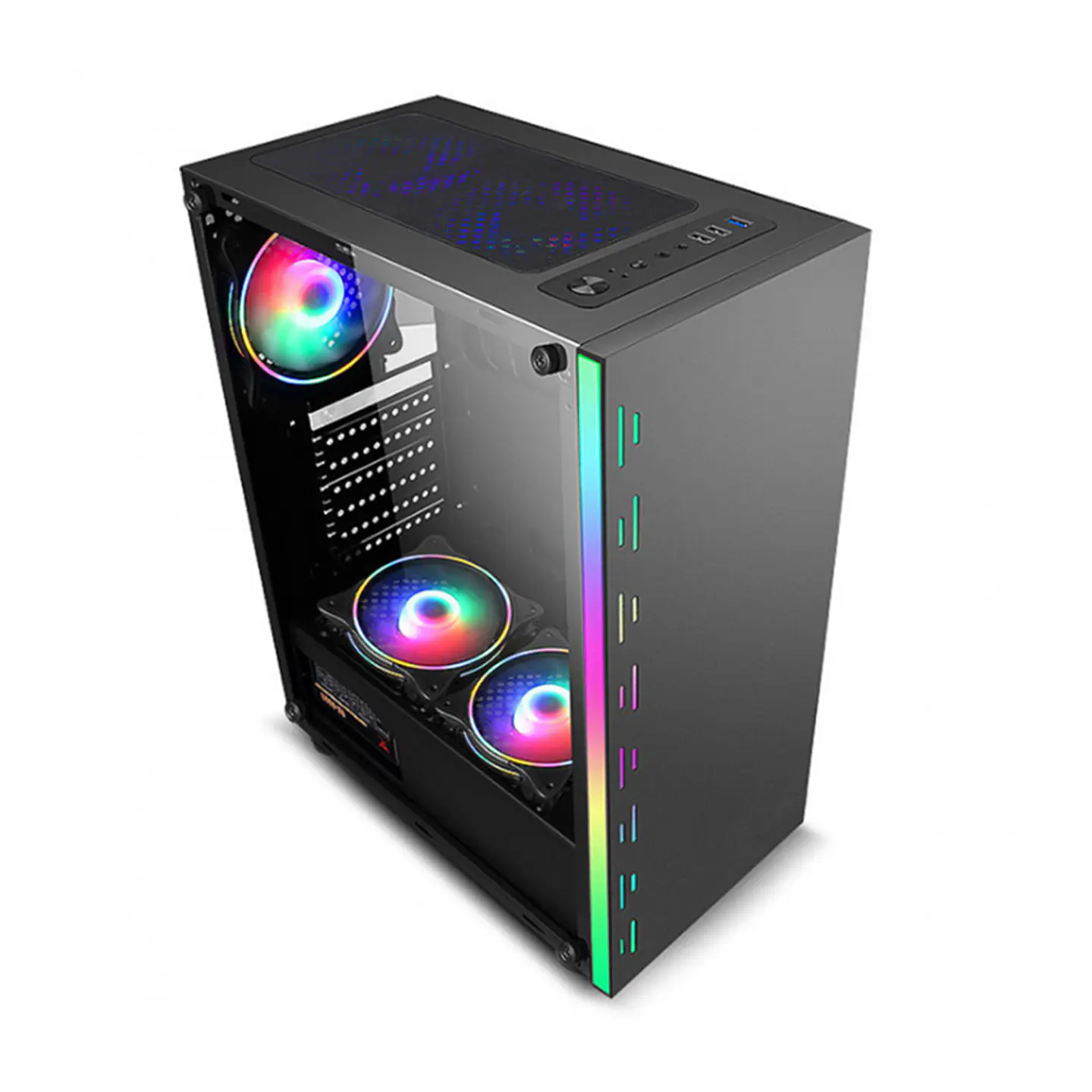 Gabinete Gamer ATX, Vidrio Templado, Franja RGB - SIN COOLER 2