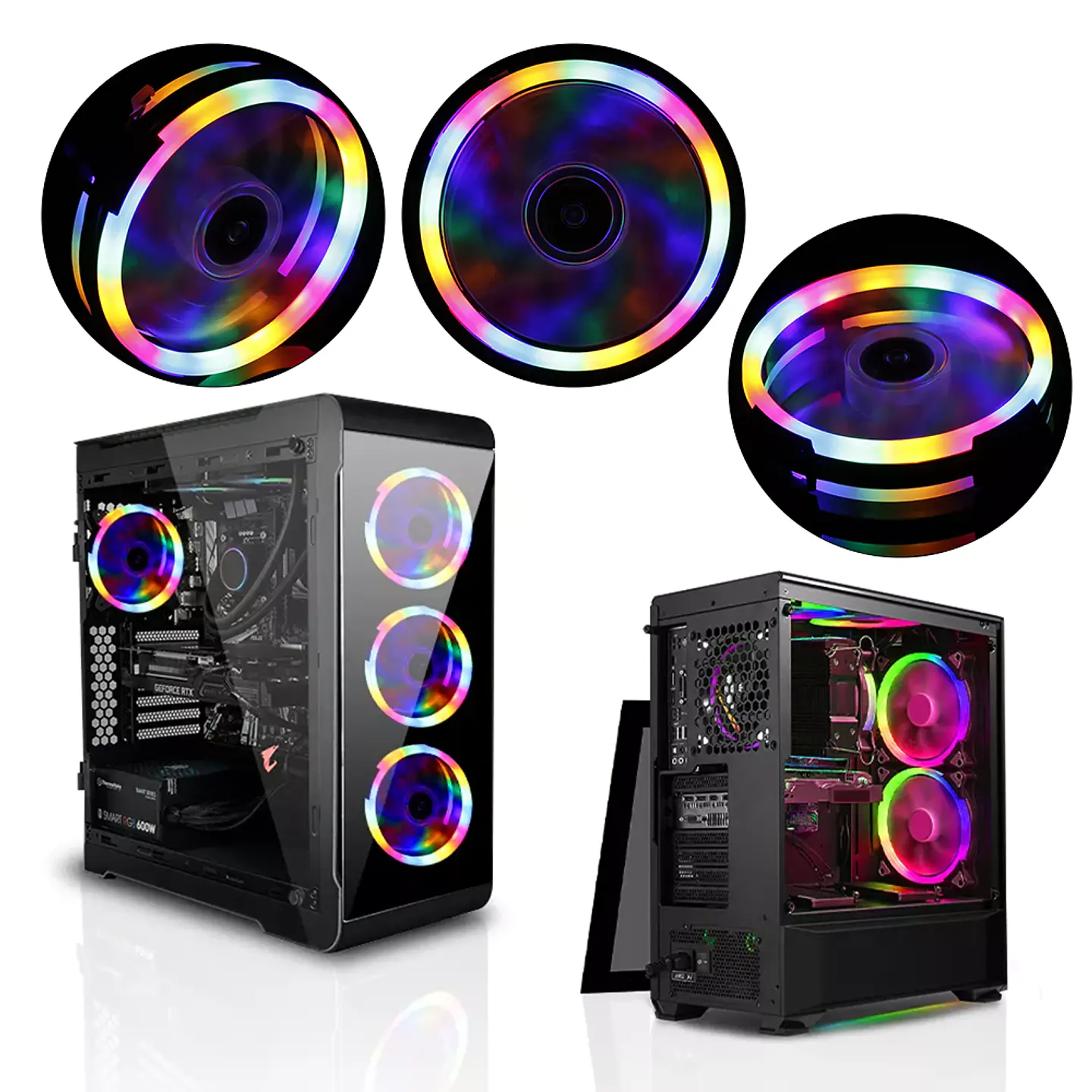 Kit 3 Ventiladores Fan RGB para Gabinete, PC - 120cm 8