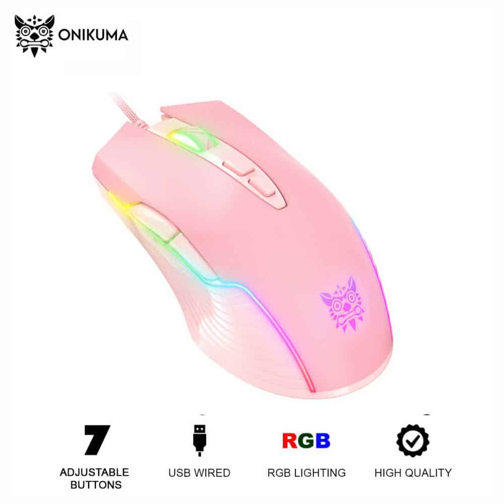 SET Gamer Teclado G26 + Mouse CW905 Onikuma Pink