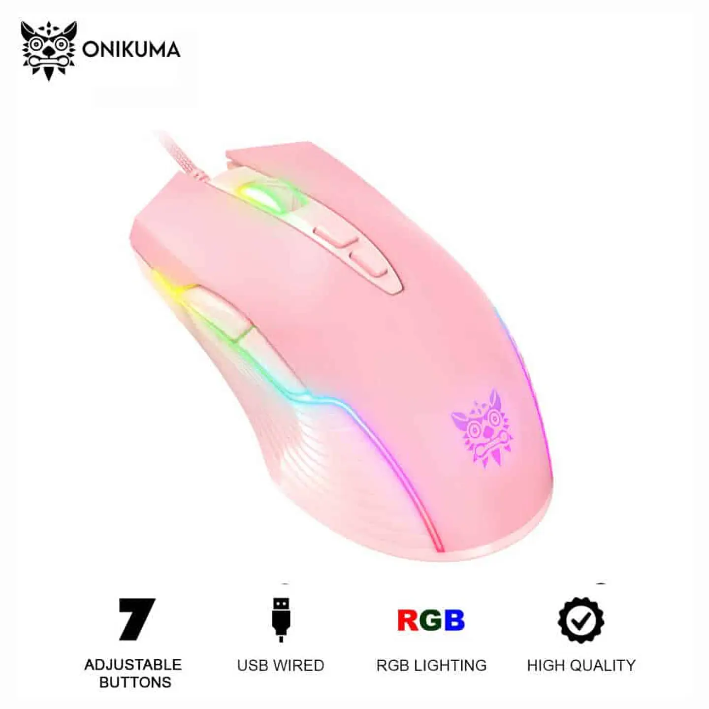 Mouse Gamer Onikuma CW905 - rosado 1