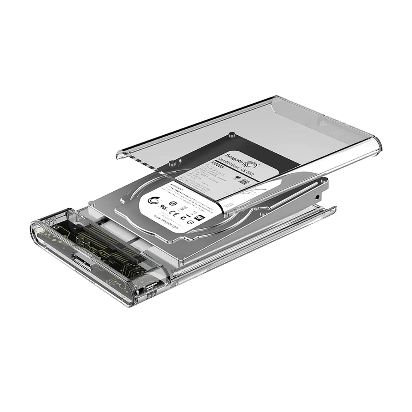 Cofre Case Transparente Disco Duro HHD y SSD Sata 2.5 USB 3.0 1