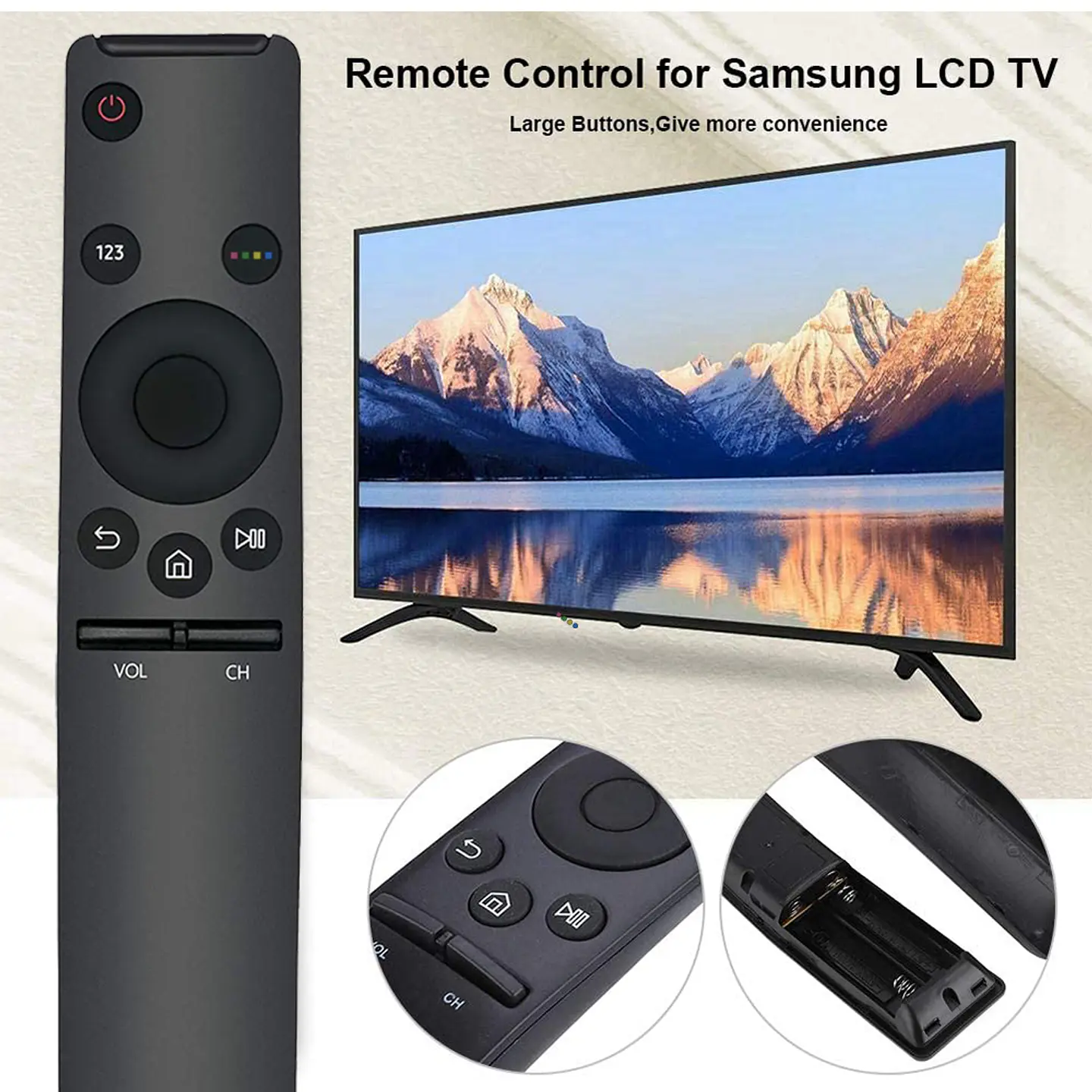 Control Remoto Compatible Samsung Smart Tv 4k + Pilas 4