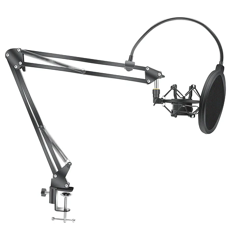 Kit Profesional Brazo Microfono Antipop Soporte Araña Studio