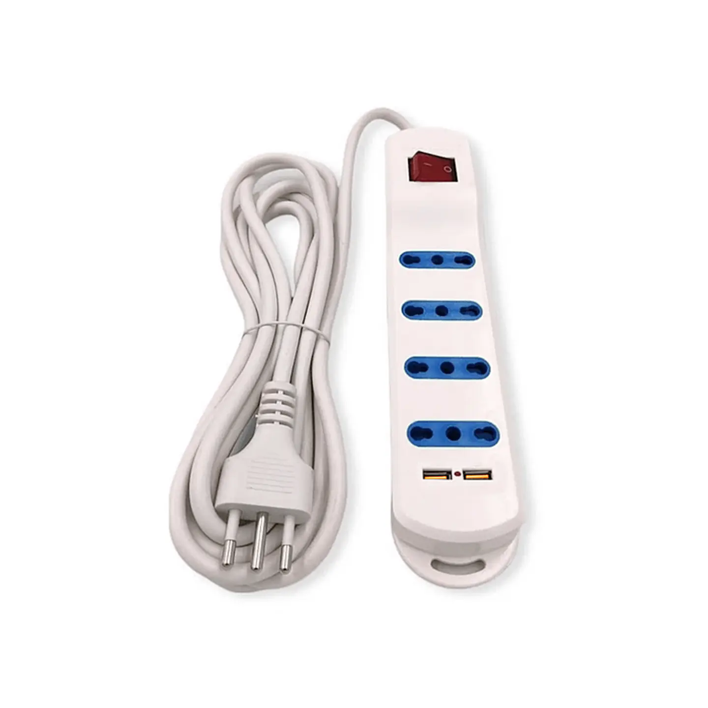 Alargador Zapatilla Eléctrico Con Switch 4 Tomas 2 Puertos Usb 2