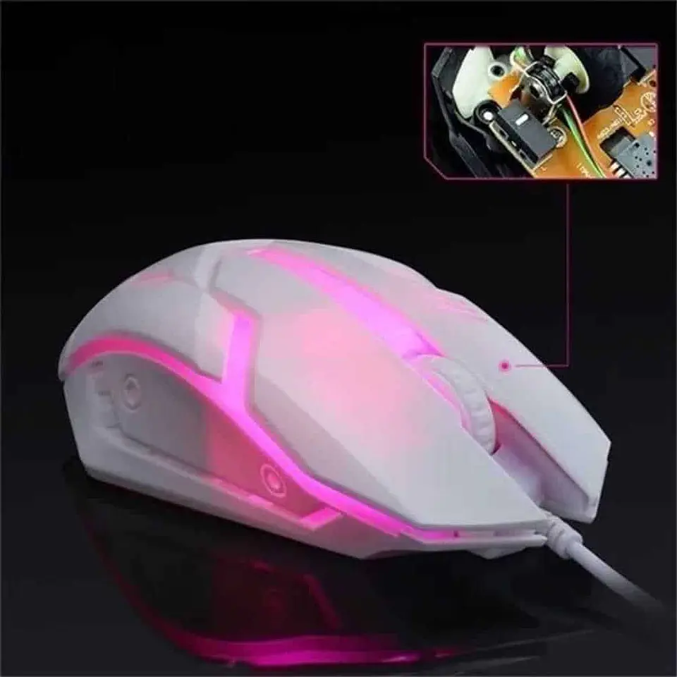 Kit gamer AOAS teclado y mouse, M-400, blanco 5