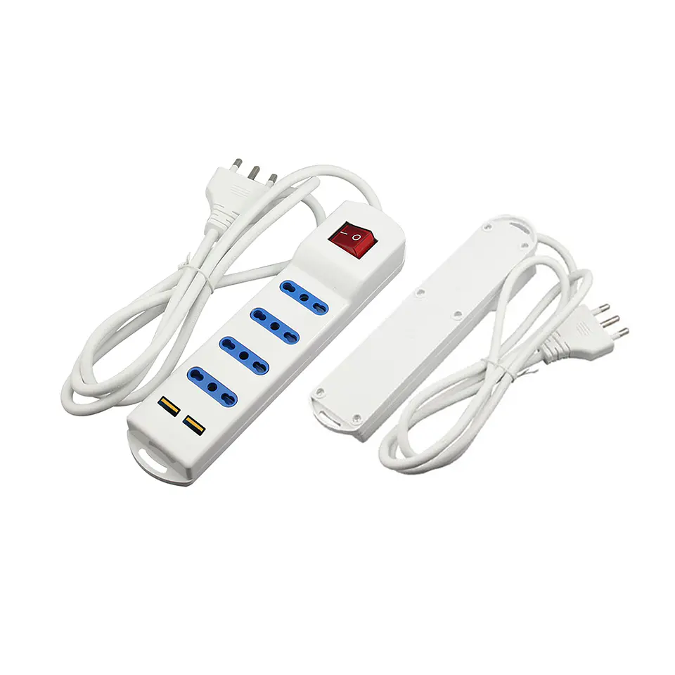 Alargador Zapatilla Eléctrico Con Switch 4 Tomas 2 Puertos Usb 3