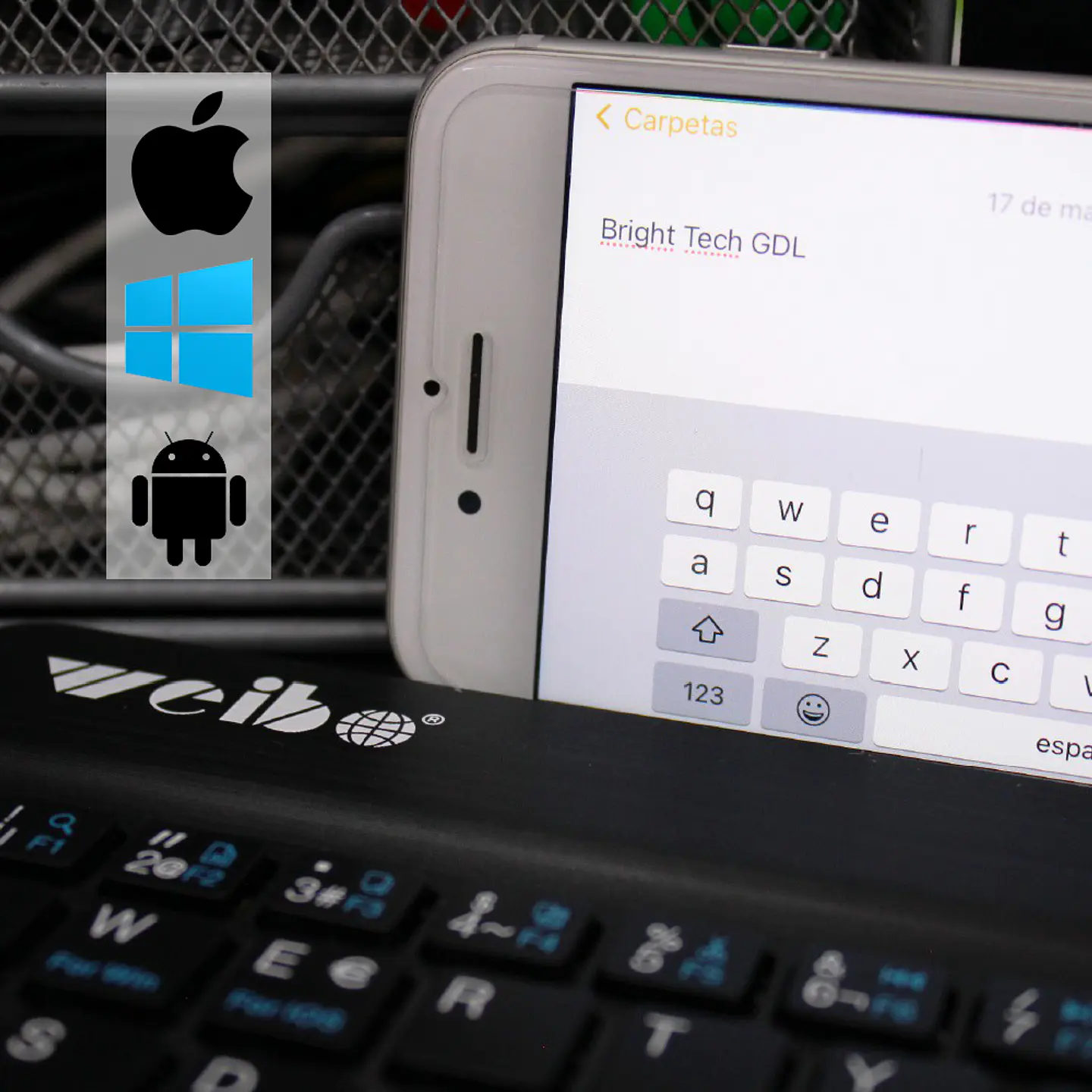 Teclado Bluetooth Inalámbrico Qwerty Recargable (Tablet, Pc, iOS, Android) 7