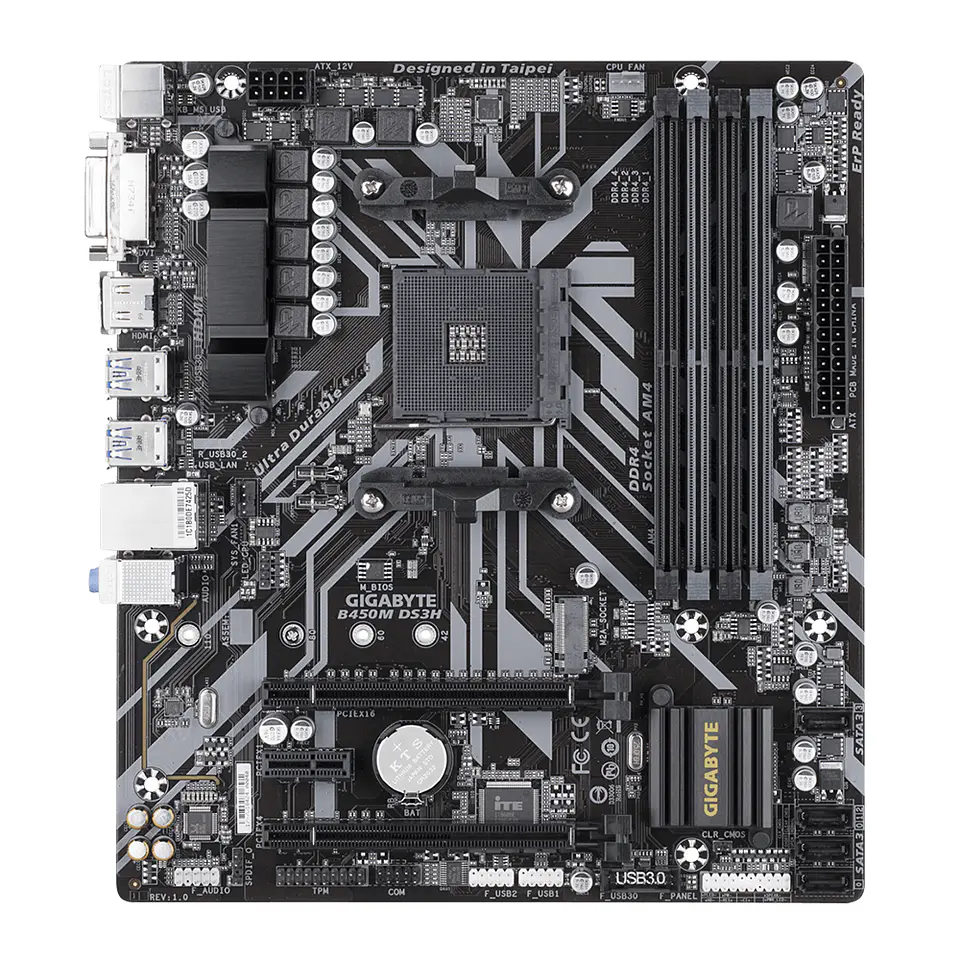 Placa Madre Gigabyte B450M DS3H (Micro ATX, AM4, DDR4) - AMD Ryzen 2