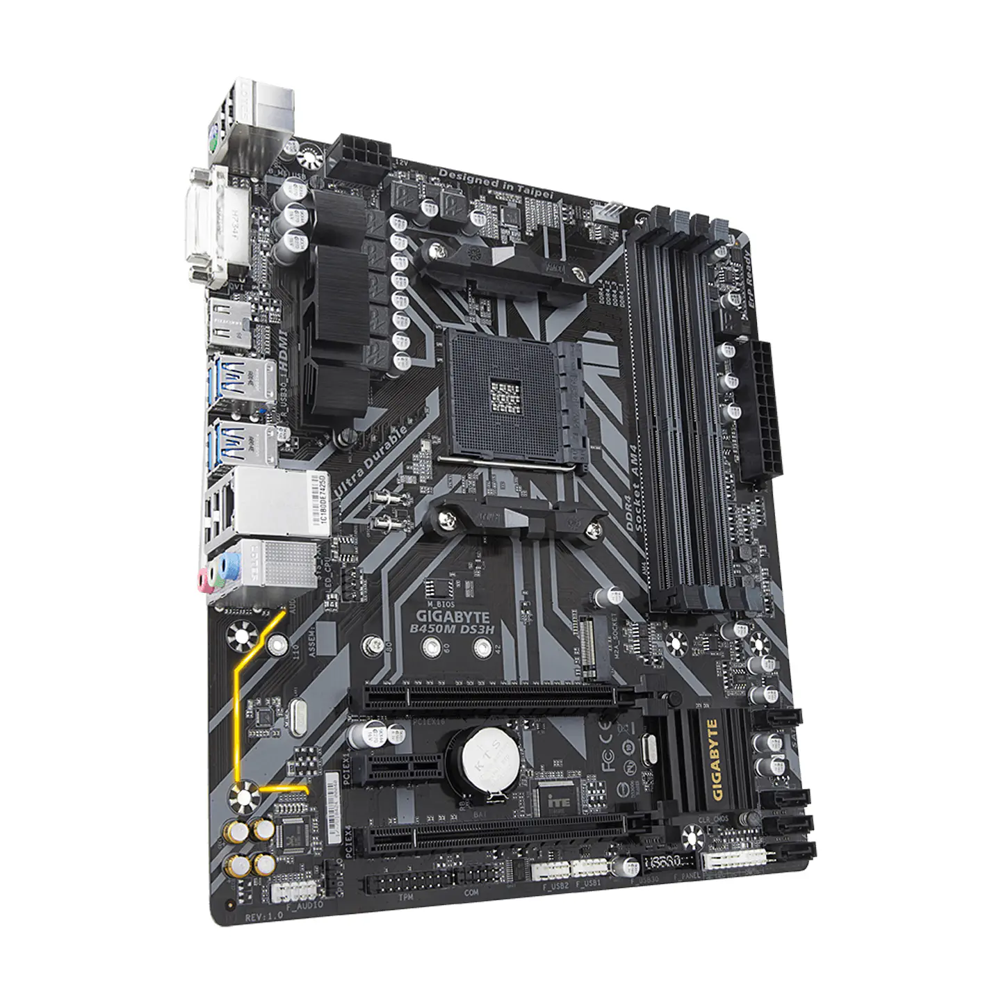 Placa Madre Gigabyte B450M DS3H (Micro ATX, AM4, DDR4) - AMD Ryzen 3