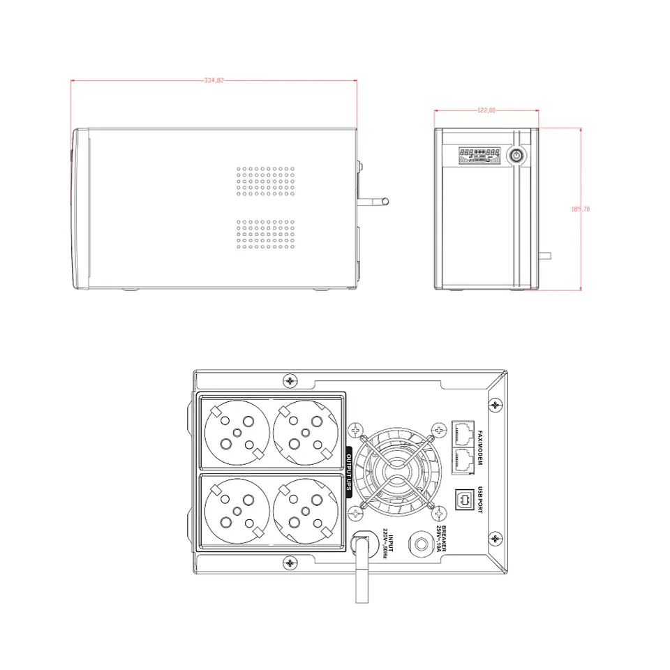 UPS HIKVISION DS-UPS2000 Interactiva 2000VA / 1200W 4