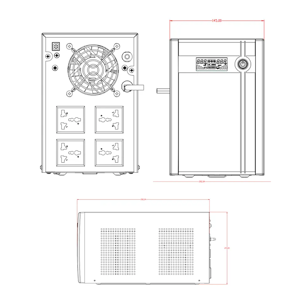 UPS HIKVISION DS-UPS3000 Interactiva 3000VA / 1800W 4
