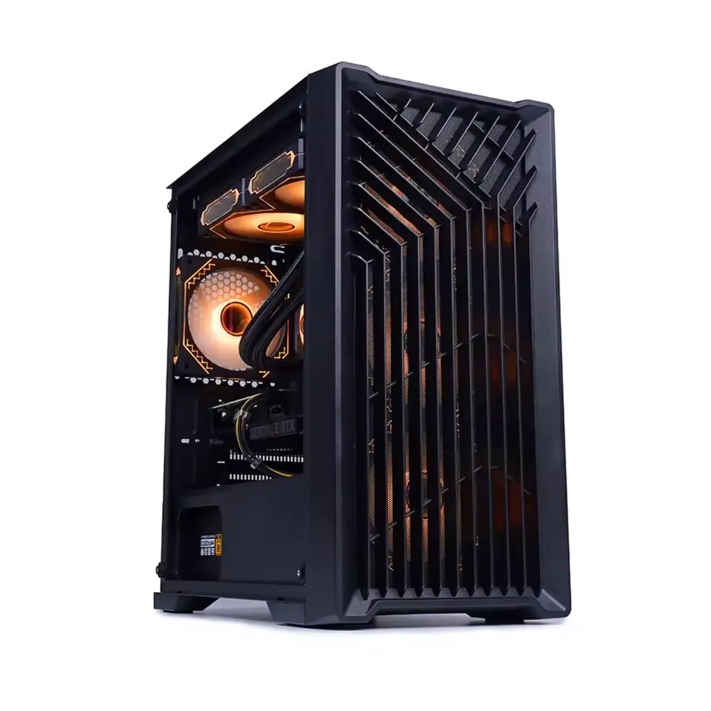 Gabinete Kronos Wind Vidrio templado, RGB, 3Fan mATX, Negro 1