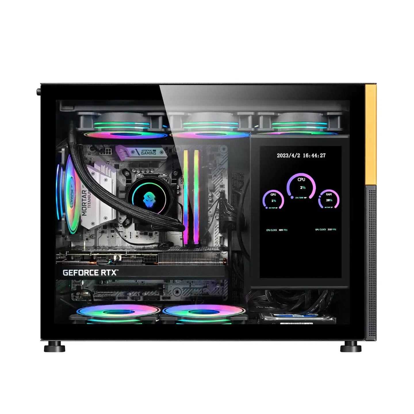 Gabinete Kronos Magic Pantalla Modular mATX USB 3.0 Vidrio Negro 3
