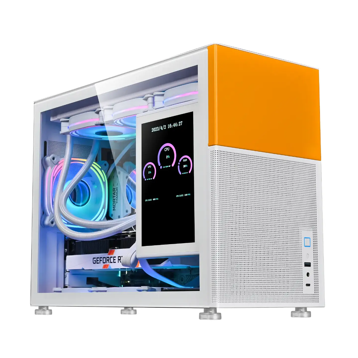 Gabinete Kronos Magic Pantalla Modular mATX USB 3.0 Vidrio Blanco 2