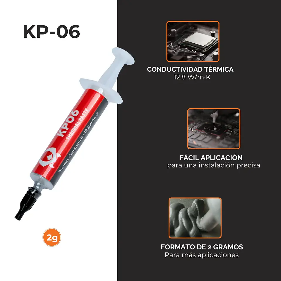 Pasta térmica kronos KP-06 2g Alta Conductividad 12,8 W 3