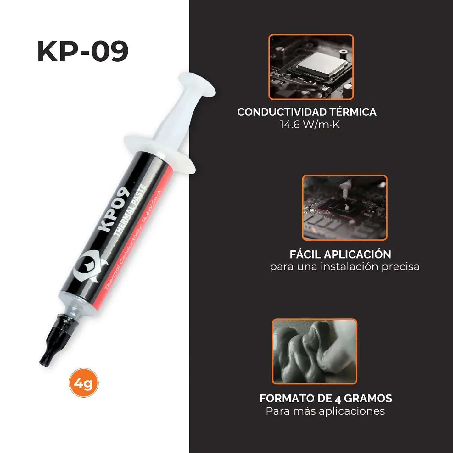 Pasta térmica kronos KP-09 4g Alta Conductividad 14,6 W 3
