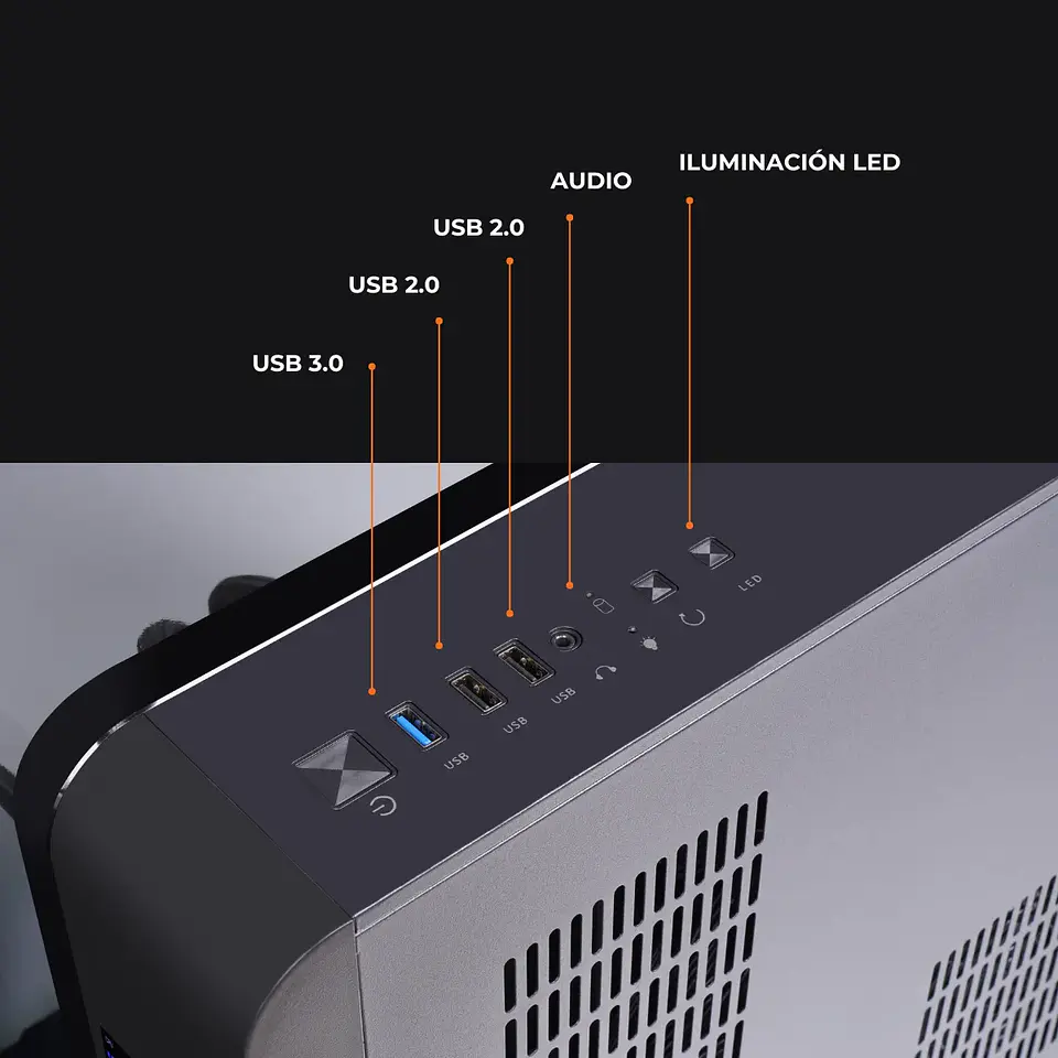 Gabinete Kronos Wentian RGB MATX, Vidrio Templado, USB 3.0 6
