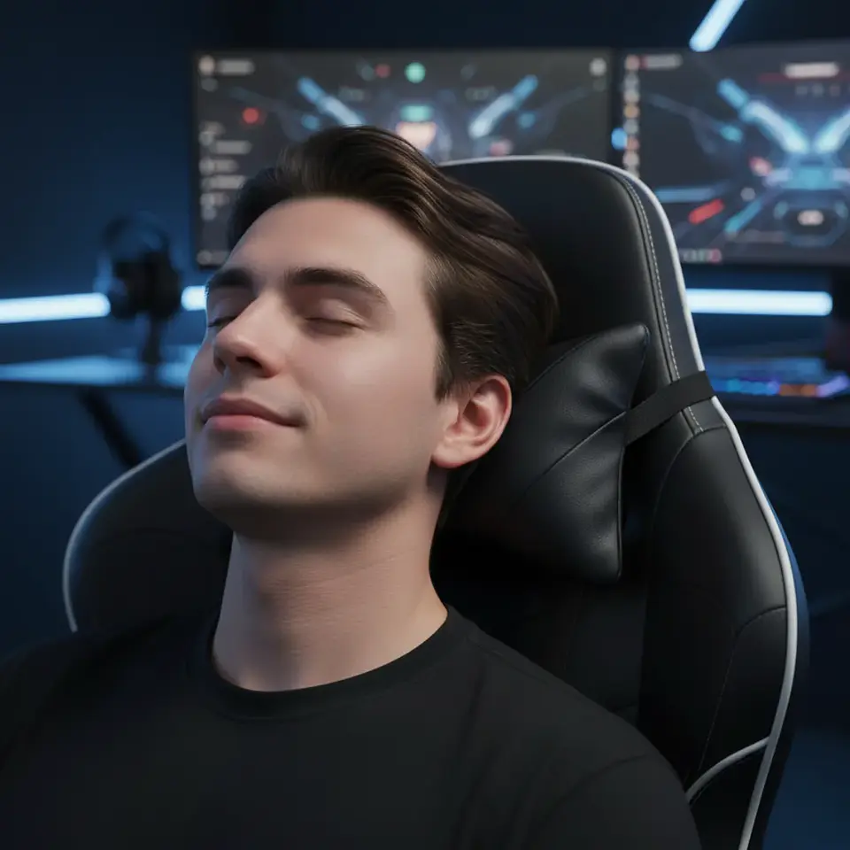Kit Cojín Kronos Soporte Lumbar y Cervical  para Silla Gamer 4