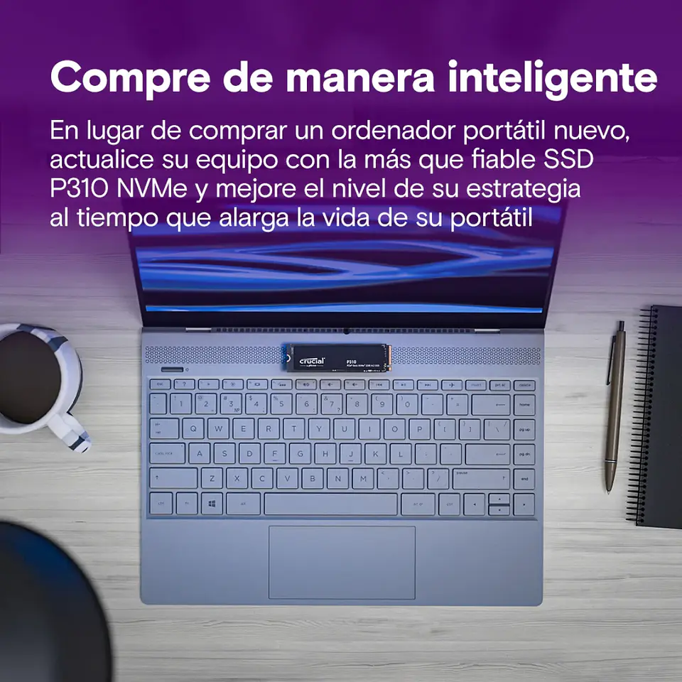 Unidad SSD Crucial P310 1TB NVMe M.2 PCIe 4.0, 7100 MB/s 3