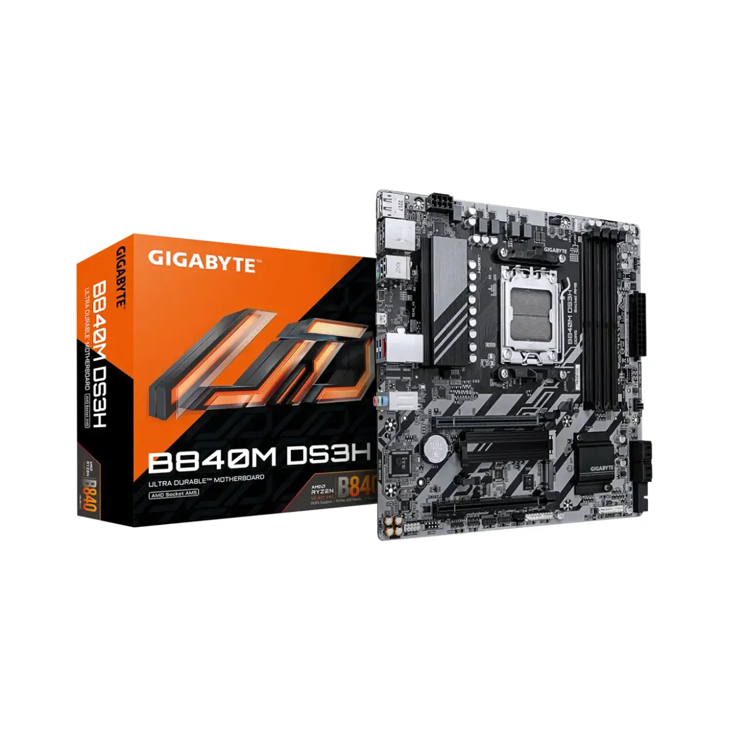 Placa Madre Gigabyte B840M DS3H, AM5 DDR5, M.2, mATX 1