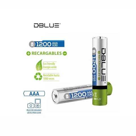 Pila recargable Dblue AAA de 1200mAh – niquel (DBPR2700T)