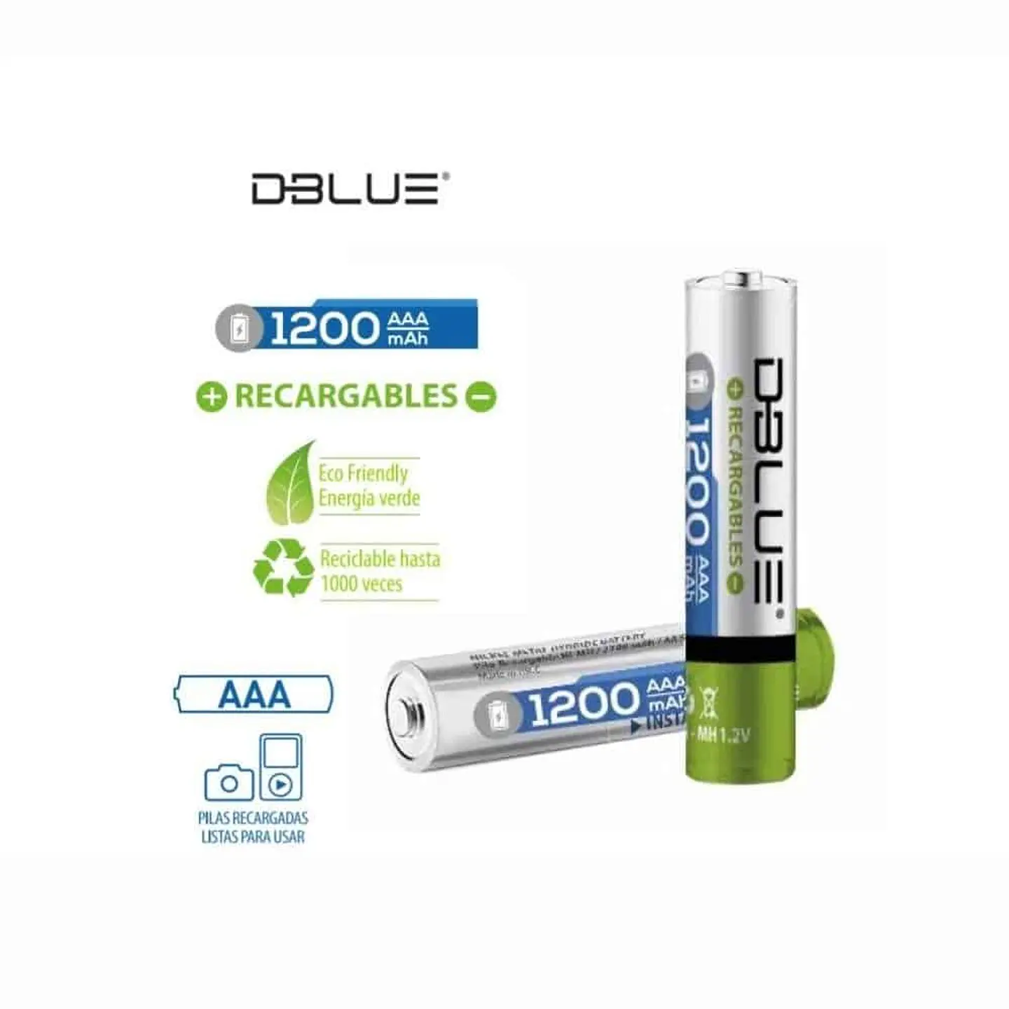 Pila recargable Dblue AAA de 1200mAh – niquel (DBPR2700T) 1