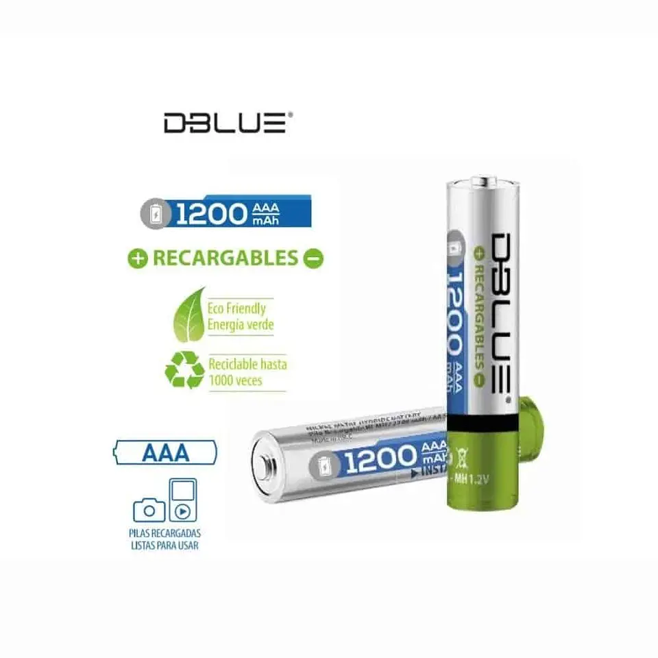 Pila recargable Dblue AAA de 1200mAh – niquel (DBPR2700T) 1