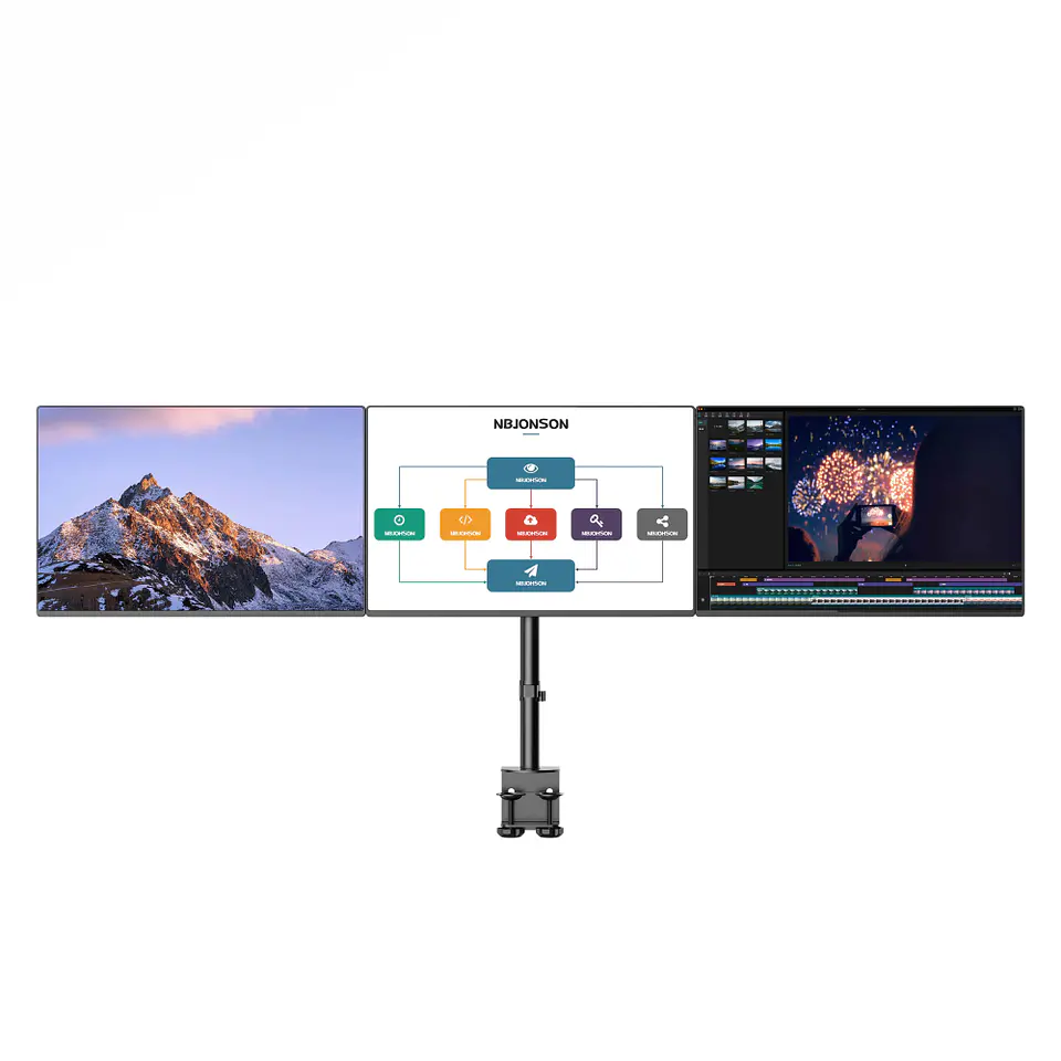 Soporte articulado para 3 Monitores de 13