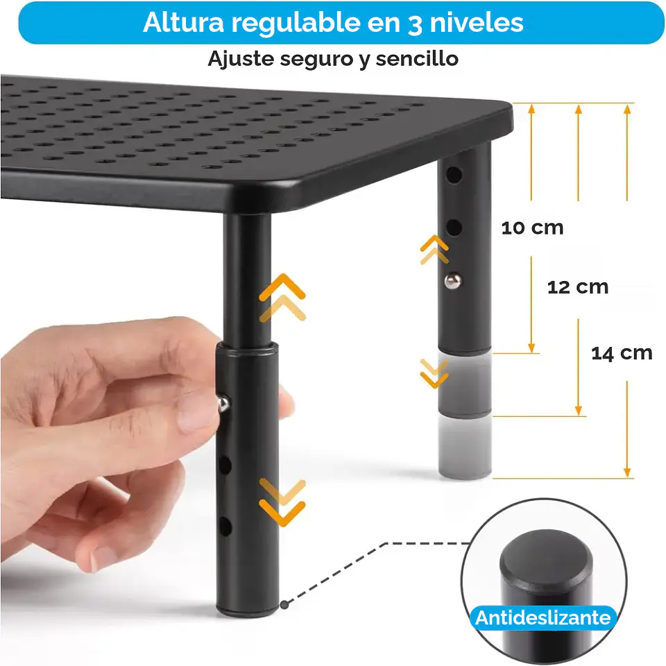 Soporte Base para Monitor, notebook, impresora con 3 niveles 3