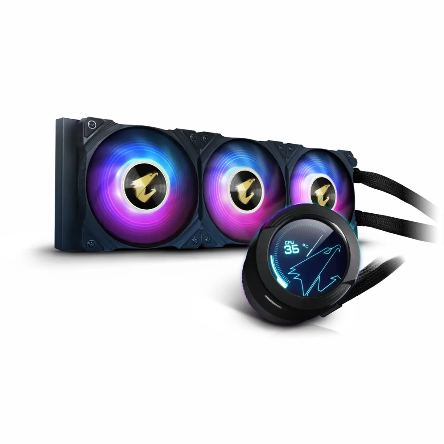 Refrigeración Líquida Aorus WaterForce X 360, LCD Circular, RGB Fusion 2.0, Vent 1