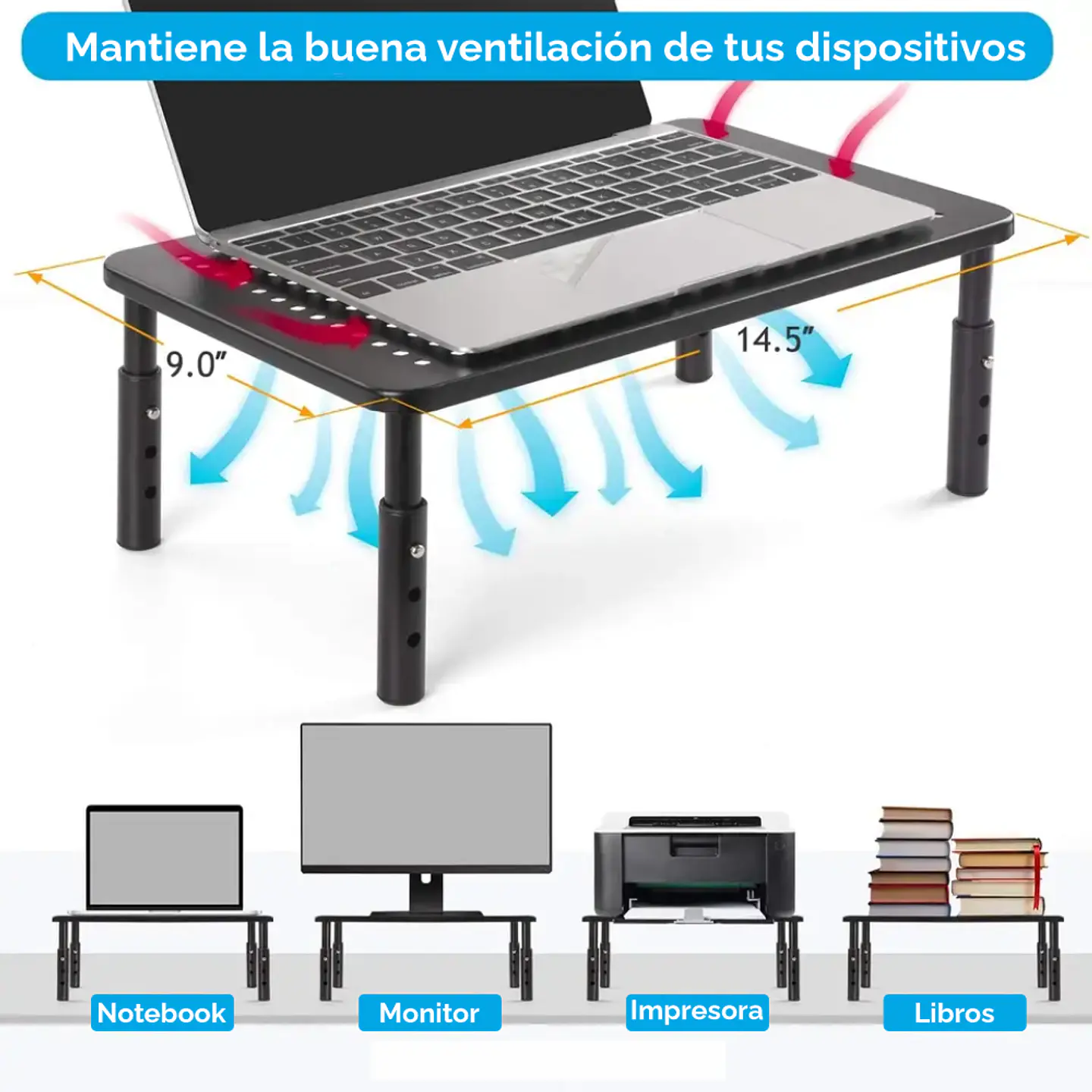 Soporte Base para Monitor, notebook, impresora con 3 niveles 4